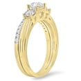 thumbnail image 2 of Dazzlingrock Collection 1.00 Carat (ctw) 14K Round Diamond 3 Stone Engagement Ring Matching Band Set 1 CT, Yellow Gold, Size 6.5, 2 of 4