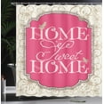 thumbnail image 3 of Ambesonne Saying Shower Curtain, Frame with Flowers, 69"Wx84"L, Pink Tan, 3 of 4