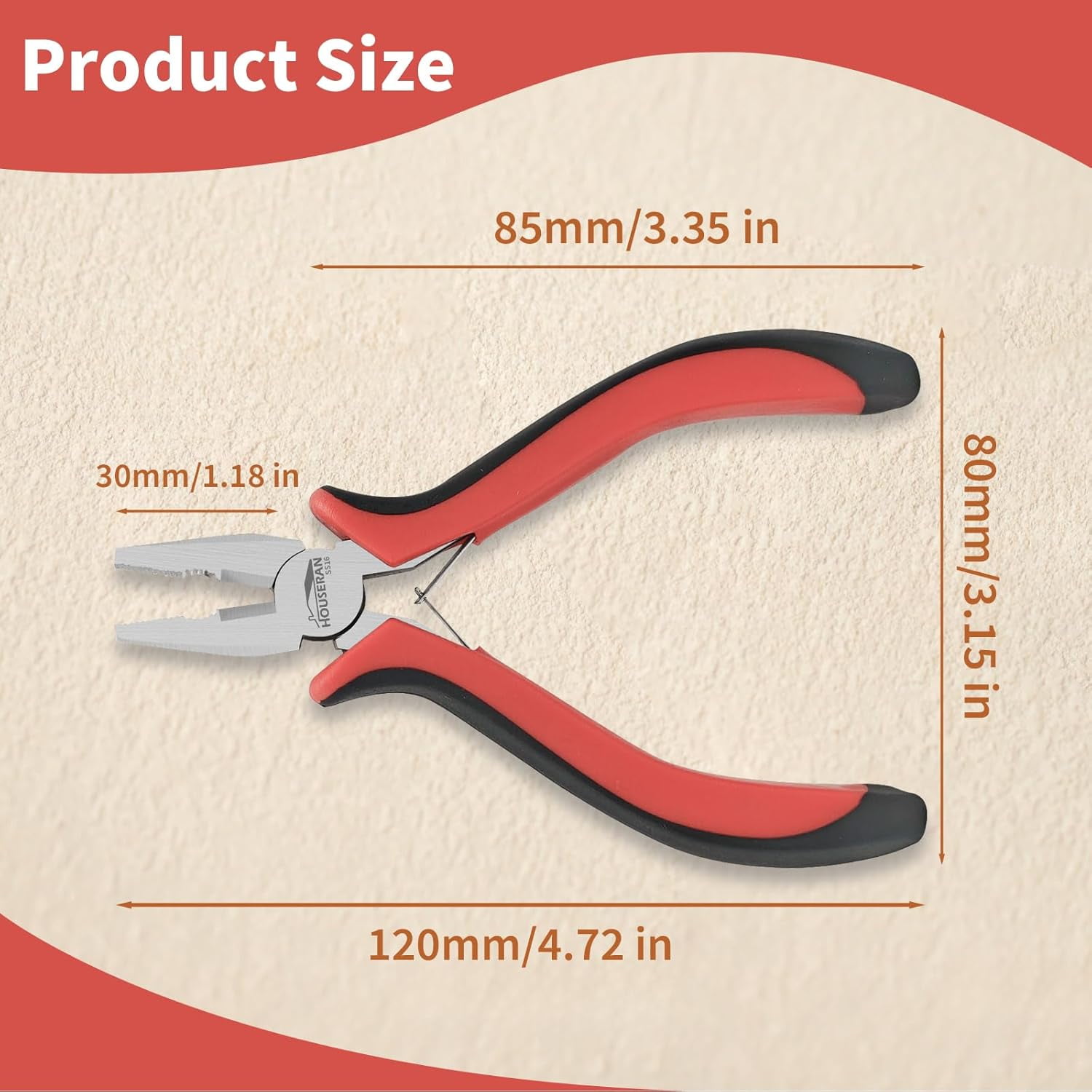 5 Pack 5" Mini Lineman Pliers, Combination Pliers with Side Cutter, Small Linesmans Plier with Spring Mechanism, Electrical Plier for Jewelry Making, DIY, Craft, Model