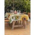thumbnail image 3 of Outdoor Tablecloths with Umbrella Hole & Zipper, Farm Flowers Tablecloth Rectangle 60x84 Inch, Retro Sunflowers Barn Doors Butterfly Wood Board Waterproof Table Cloth, Patio/Pool/Picnic Table Covers, 3 of 8