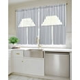 thumbnail image 4 of Navy Blue Striped Kitchen Curtains Swag Valance and Tier Curtains Set 24 Inch Length, Navy Blue White Stripes Farmhouse Rod Pocket Drape Panels Pair Swag Curtains for Bathroom/Cafe/Window, 4 of 6