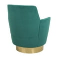 thumbnail image 6 of Hassch Velvet Upholstered Swivel Barrel Chair with Gold Stainless Steel Base, Modern Comfortable Living Room Lounge Chair with Deep Cushioned Seat (Emerald), 6 of 8