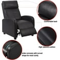 thumbnail image 2 of FDW Recliner Chair for Living Room Furniture Home Theater Seating Glider Chairs Modern Wingback Single Sofa PU Leather with Footrest (Black), 2 of 7