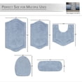 thumbnail image 2 of Home Weavers Inc Waterford Collection 100% Cotton Non-Slip Bathroom Rug Set, Machine Washable Bath Rug, 5 Piece Bath Mat Set with Tank Lid Cover Blue, 2 of 8