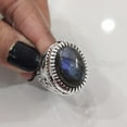 thumbnail image 2 of Labradorite Mans Ring, Natural Blue Fire Labradorite, Unisex Ring, Silver Jewelry, 925 Silver Ring, Birthday Gift, Heavy Men Ring, Arabic Design, Ottoman Style Ring, Christmas, Turkey Mens Signet Ring, 2 of 6