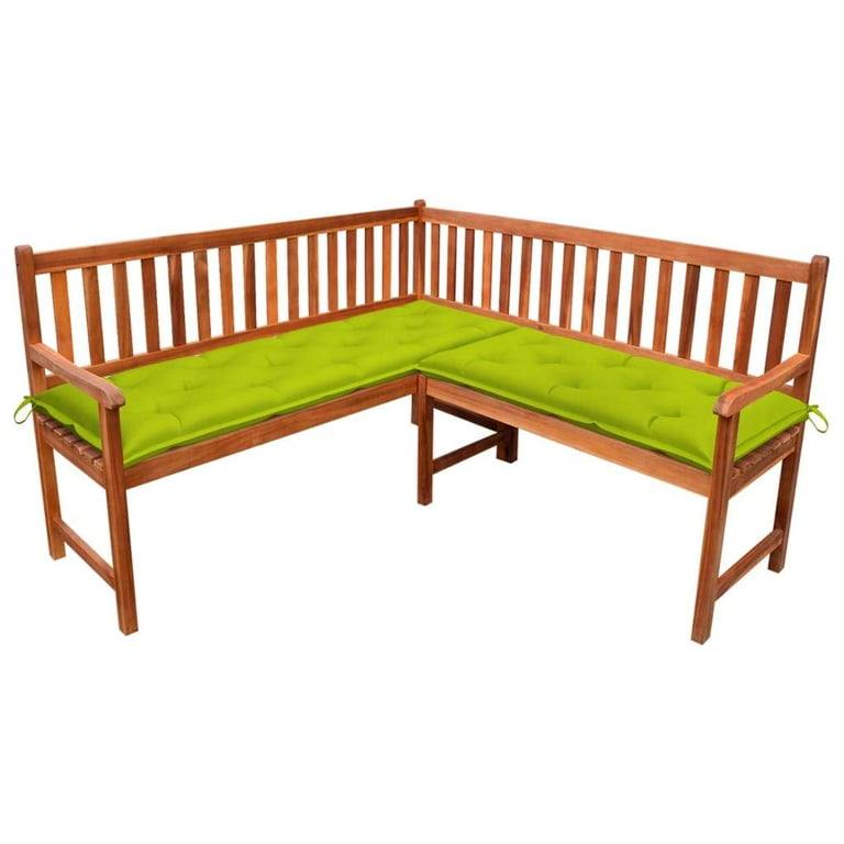 vidaXL Patio Corner Bench with Cushions 59.1 Solid Acacia Wood