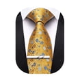 thumbnail image 1 of Corbata Barry.Wang floral azul dorada de 150 cm con clip de corbata, 1 of 8