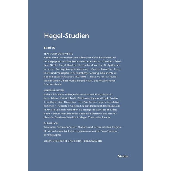 Hegel-Studien / Hegel-Studien (Paperback)