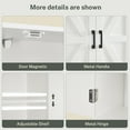 thumbnail image 6 of Over The Toilet Storage Cabinet with 4 Open Shelves and Adjustable Shelf, Extra Tall Bathroom Organizer Unit with 2 Barn Doors, Home Space Saver for Bathroom, Laundry Room, White, 6 of 7
