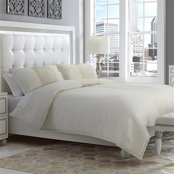 Michael Amini Baldwin 3-Piece King Comforter Set - Cream