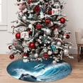 thumbnail image 5 of Yiaed Ice Blue Ocean Cute Dolphin A Print Christmas Tree Skirt , Tree SkirtsTree Mat for Christmas Winter Holiday Indoor Decorations-48", 5 of 7