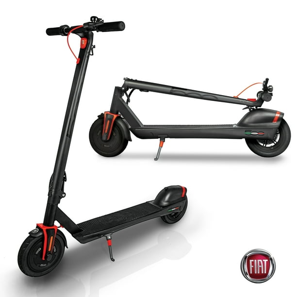 Fiat Folding Electric Scooter 350w Motor 15mph 3 Speed Mode 15 20 Mile Range Battery Portable Commuter Ride Usb Charging Port Phone Holder Safety Bell Front Rear Lights Vesuvio Black Walmart Com