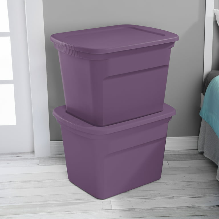 Bella Storage Solution 18-Gallons (71-Quart) Purple Tote with Latching Lid  in the Plastic Storage Containers department at
