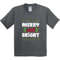 thumbnail image 3 of Inktastic Merry and Bright Youth T-Shirt, 3 of 5