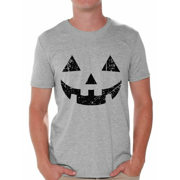 Awkward Styles Halloween Pumpkin Tshirt Jack-O'-Lantern Shirt Halloween Shirt for Men Dia de los Muertos T Shirt Funny Pumpkin Face T-Shirt Men's Halloween Party Shirt Day of the Dead Gifts for Him