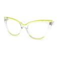 thumbnail image 4 of Oversized Thick Cat Eye Blue Light Filter Magnifying Reading Glasses [+2.0 - Clear Green Glitter], 4 of 8