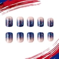 thumbnail image 6 of Miiottaa 4th of July Press on Nail Square French Tip Fake Nail Glues on Nail for Womens, 6 of 9