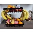 thumbnail image 1 of Detachable Nordic-Inspired Iron Storage Organizer: 2-Tier Black Design for Fruits, Bread & Decor – Portable Handheld Basket for Kitchen, Living Room & Tabletop Use, 1 of 6