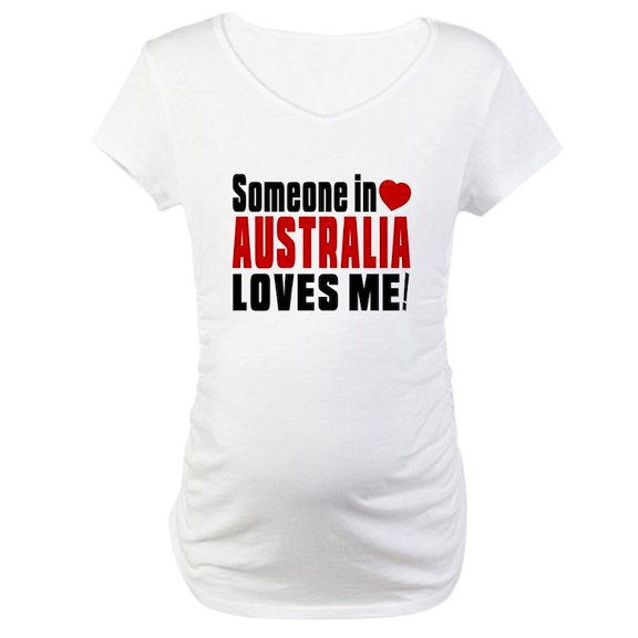 CafePress - Someone In Australia Loves Me Maternity T Shirt - Cotton Maternity T-shirt, Cute & Funny Pregnancy Tee