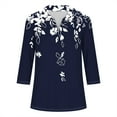 thumbnail image 5 of Aloohaidyvio Blouses for Women 3/4 Sleeve,Women's 2024 Summer Spring Trendy T-Shirts Casual 3/4 Sleeve Shirts Solid Color V Neck Basic Tees Loose Print Tops, 5 of 5