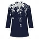 thumbnail image 2 of Camiseta de Solapa de Cuello en V de la Manga Superior de 3/4 de las Mujeres, Uso Diario Cómodo Casual, 2 of 5