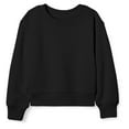 thumbnail image 4 of Long Sleeve Cropped Sweatshirts for Girls Oversized Crewneck Solid Color Casual Sports Hoodless Pullover Fall Tops Girl Blouse Black 9Y, 4 of 7