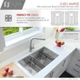 thumbnail image 4 of Stylish Undermount 32" Stainless Steel Low Divider 50/50 Double Bowl Kitchen Sink with 4 accs S-321XG, 4 of 11