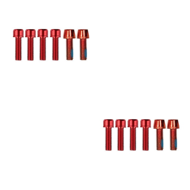 Tornillo de vástago Greeniant 6 piezas Acero inoxidable Rojo M5x4 M6x2