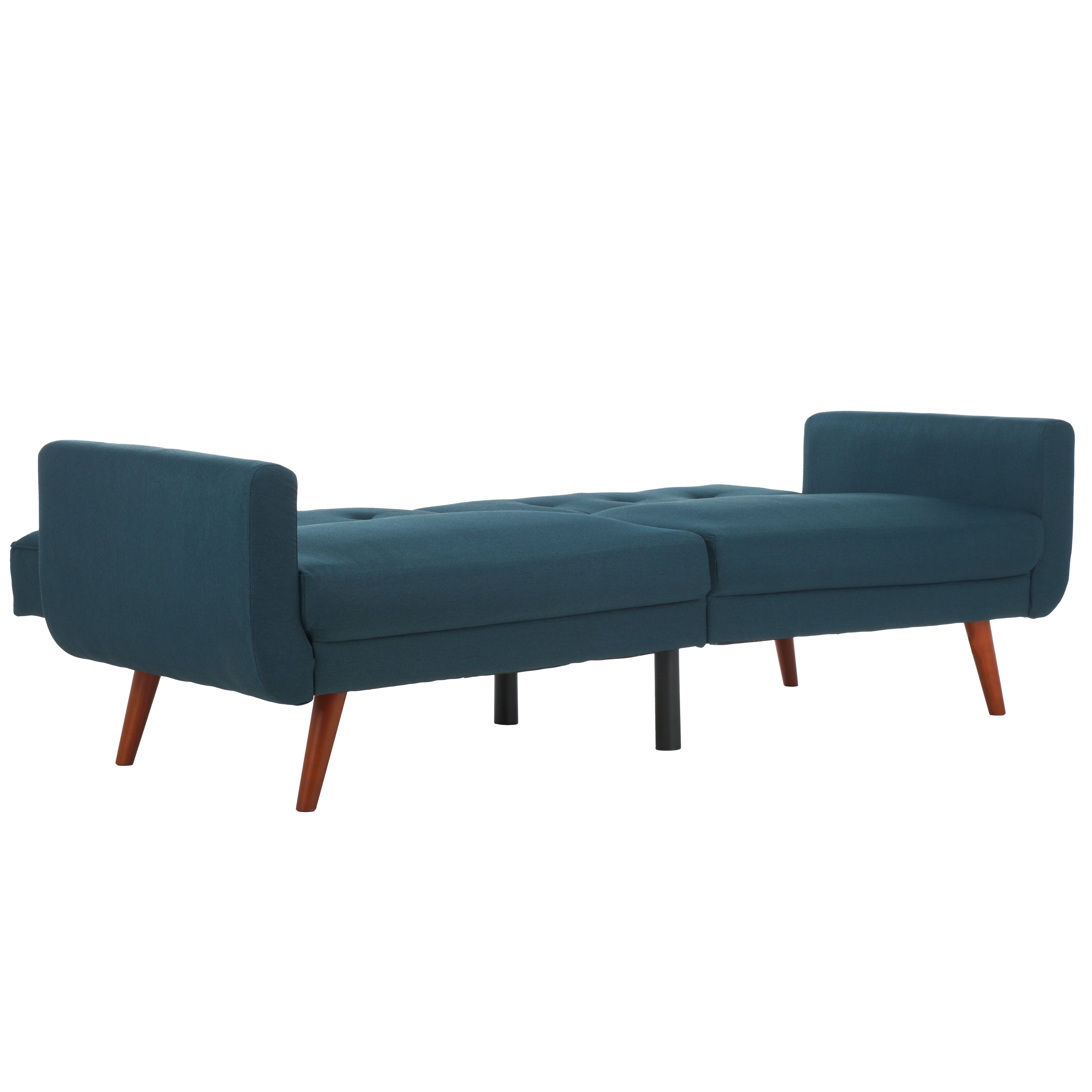 Safavieh Bushwick Mid-Century Foldable Futon Bed, Navy/Brown