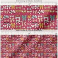 thumbnail image 2 of Soimoi Pink Cotton Poplin Fabric Multi Bow & Dots Decor Fabric Printed Yard 56 Inch Wide, 2 of 7