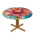 thumbnail image 3 of HAOXIT  Elastic Edged Flannel Backed Fitted Table Cover - Floral Pattern - Round- Fits Round Tables 46-50, 3 of 8