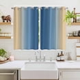 thumbnail image 2 of Navy Blue Yellow Ombre Kitchen Curtains Window Panels, Farmhouse Modern Gradient Art Insulated Window Treatment Curtain, Grommet Curtains for Bedroom/Living Room/Bathroom, 2 Piece 52"Wx63"L, 2 of 8