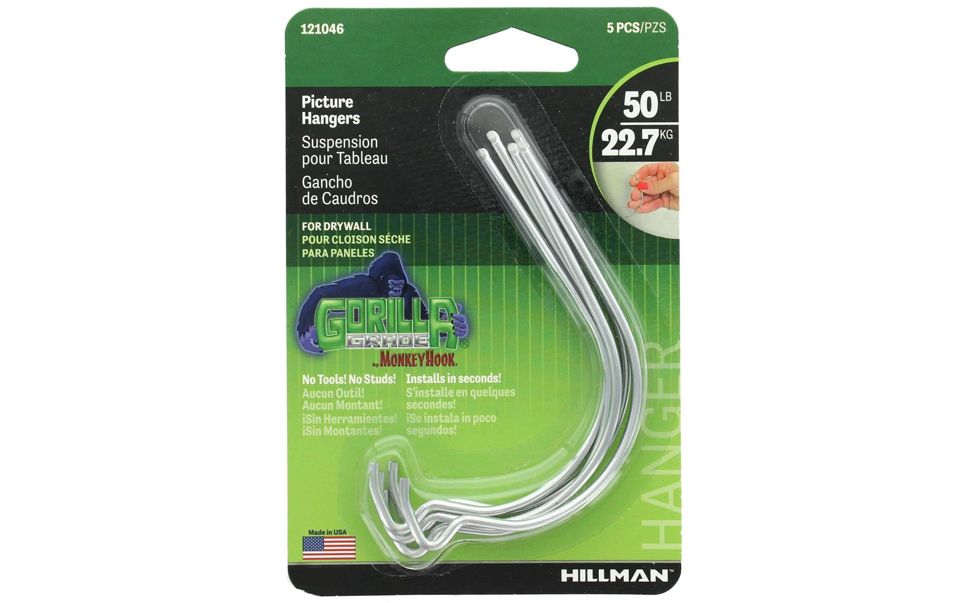 Hillman Picture Hanger 50lb Gorilla Hook 5pc