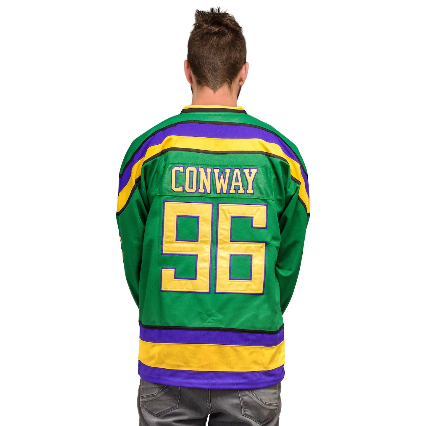 The Mighty Ducks #96 Charlie Conway Replica Hockey Jersey Green