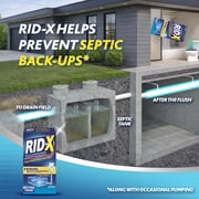 RID-X Septic Tank Treatment Powder - 2 Month Supply, Dual Action Enzymes and Bacteria to Break Down Waste & Prevent Backups