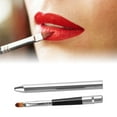thumbnail image 1 of Lip 2pcs Lip Brush Ergonomic Extended Sealing Design Small Easy Cleaning Single Head Aluminium Tube Lipstick Brush, 1 of 7