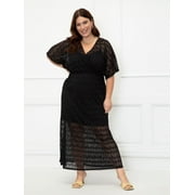 ELOQUII Elements Women's Plus Size Crochet Maxi Dress