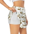 thumbnail image 2 of Bixox Women's Dachshund Going To Play Tennis pattern 2 in 1 Running Shorts - Lightweight Athletic Workout Gym Yoga Shorts Liner with Pockets - Large, 2 of 7