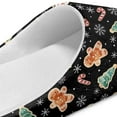 thumbnail image 4 of Chririnla Christmas Gingerbread Man Black Gifts Slippers Soft Plush Fuzzy Comfy Non Slip Indoor Outdoor House Shoes Warm Cozy Memory Foam Sole Lightweight For Women, 4 of 7