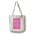thumbnail image 1 of Chatham, Massachusetts - Sandy Toes & Salty Kisses - Pink - Simply Said - Lantern Press Artwork (100% Cotton Tote Bag - Reusable), 1 of 1