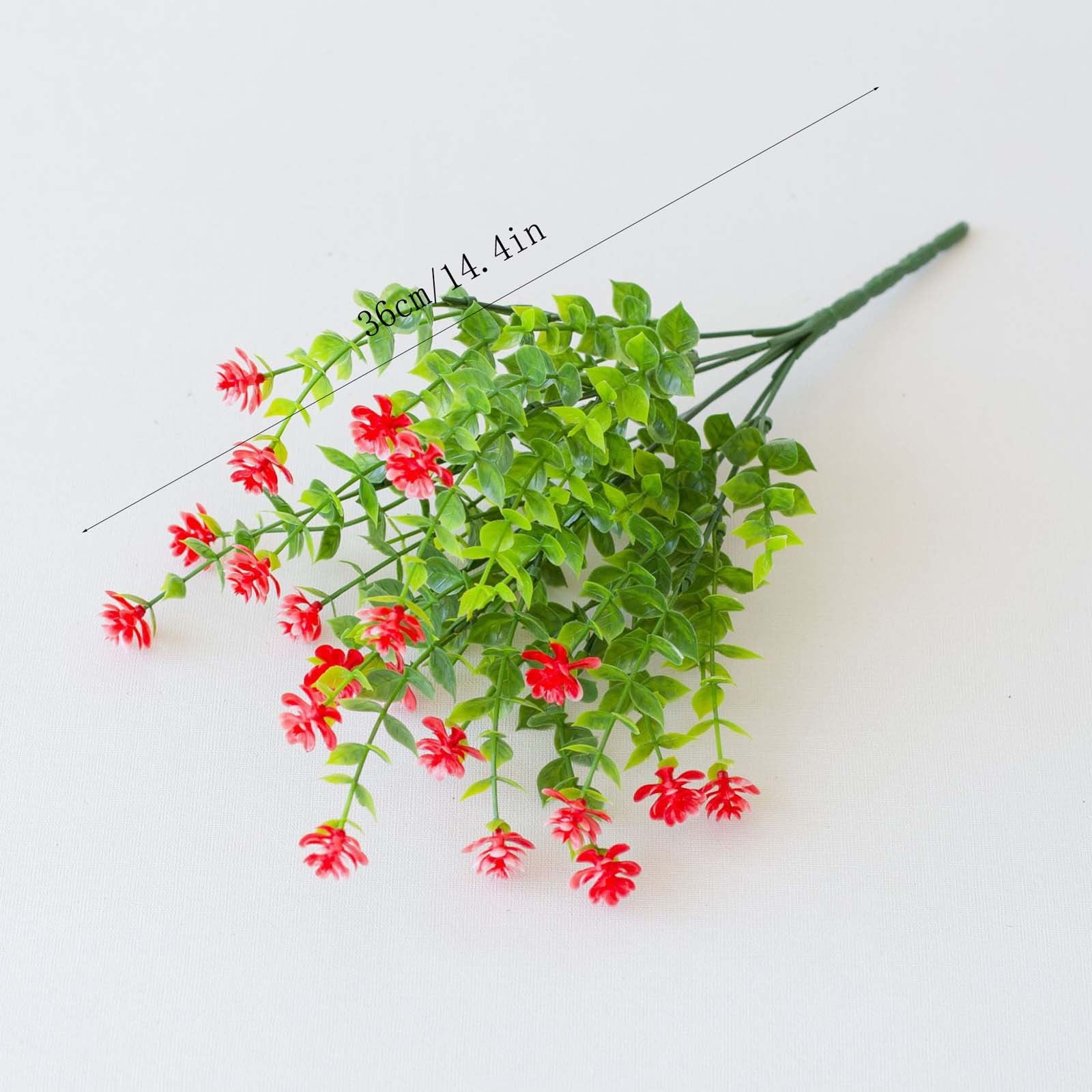Hvmvliv Artificial Flowers Artificial Flowers 1 Bundles Fake Flowers Faux Plastic Plants for Home Decorations Outdoor Porch Flowerpot Artificial Flower Red