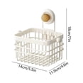 thumbnail image 3 of Kitchen Storage Basket Wall Mounted Iron Organizer With Suction Cup Ventilated Design For Pantry Bathroom Entryway, 3 of 6