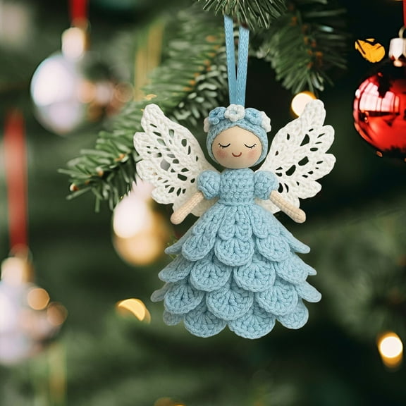 YWIYIUD 4inch DIY Crochet Ornament Kit, Crochet Craft Kit with Yarn for Beginners, Christmas Tree Decoration Crochet Doll Hanging Ornament, Easy Beginners Craft Decor 1/2/3/4/5PCS