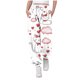 thumbnail image 1 of Pantalones largos para niños y niñas con estampado de cintura elástica y cordón con bolsillo, pantalones largos de cintura alta, pantalones de algodón para niña, 1 of 4