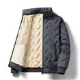 thumbnail image 4 of 2023 Autumn Winter Jacket Men Lambswool Warm Thicken Jackets Waterproof Jogging Casual Coat Men Fashion Loose Grey Parke Jacket (black,L (40-50KG)), 4 of 6