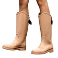 thumbnail image 2 of FRSASU Women's Knee‑High Waterproof Rain Boots Tassel Decor Matte Tall Boots Non‑Slip Sole for Rainy Days & Daily Wear Khaki, 2 of 8