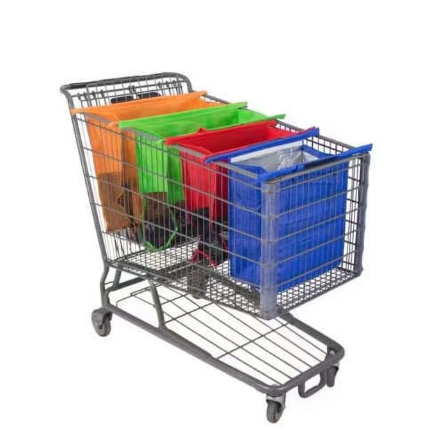Sac de Chariot de Supermarché 4 Pcs Pliable Réutilisable Isolé Réfrigéré Sac d'Épicerie Grande Capacité Sac Isolé Facile à Transporter