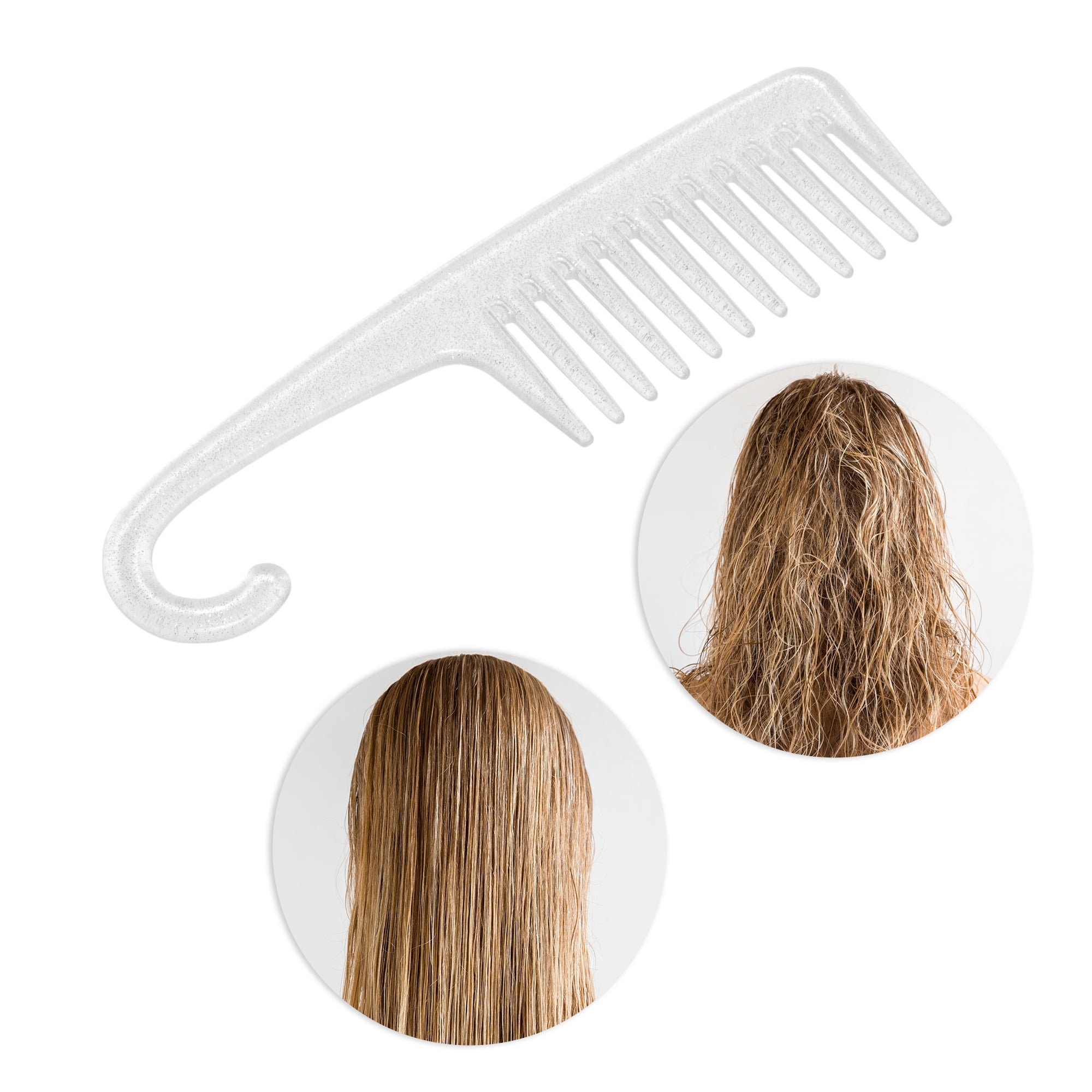 Unique Bargains 1 Pc Durable Large Curved Comb for Curly Hair All Hair Types White