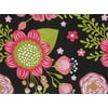 Pack Of 1, 24" X 417' Chalkboard Flowers Floral & Kraft Gift Wrap For Feminine, Birthday, Mother's Day / Any Occasion