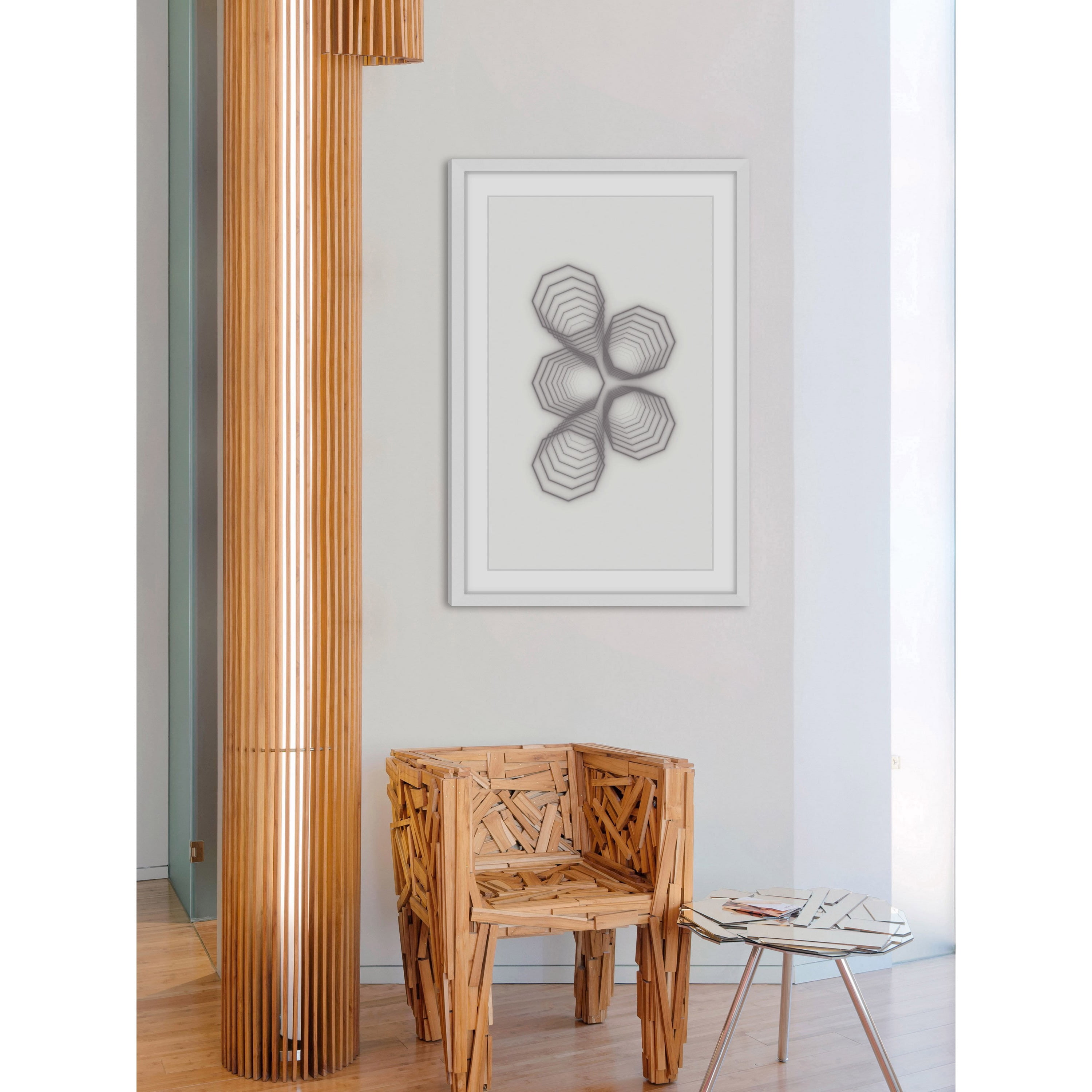Marmont Hill "Sprouting Hexagons" by Bryon White Framed Painting Print